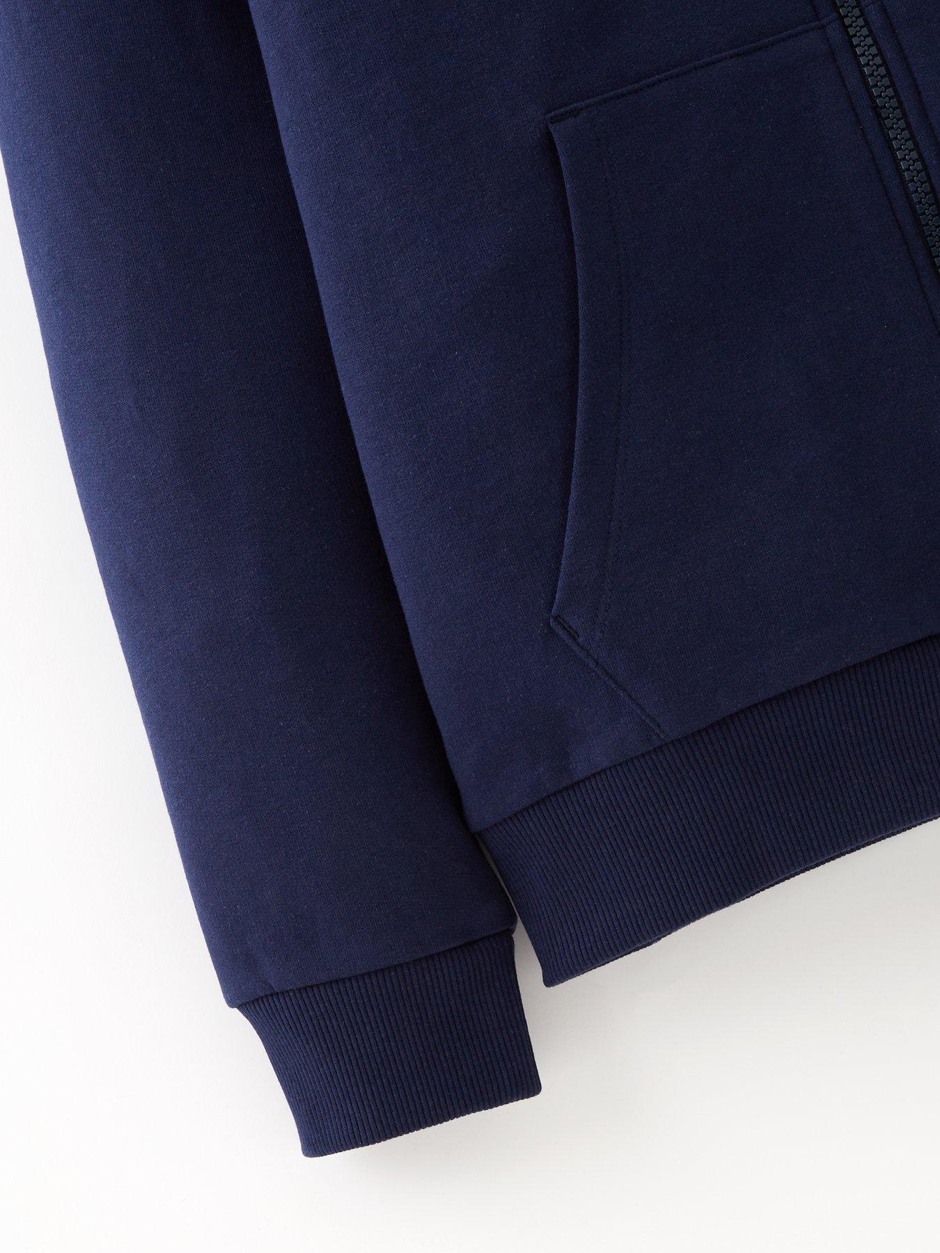 Image 6 of 7 of The Very Collection Unisex Zip-Through Hooded School Hoodie - Navy
