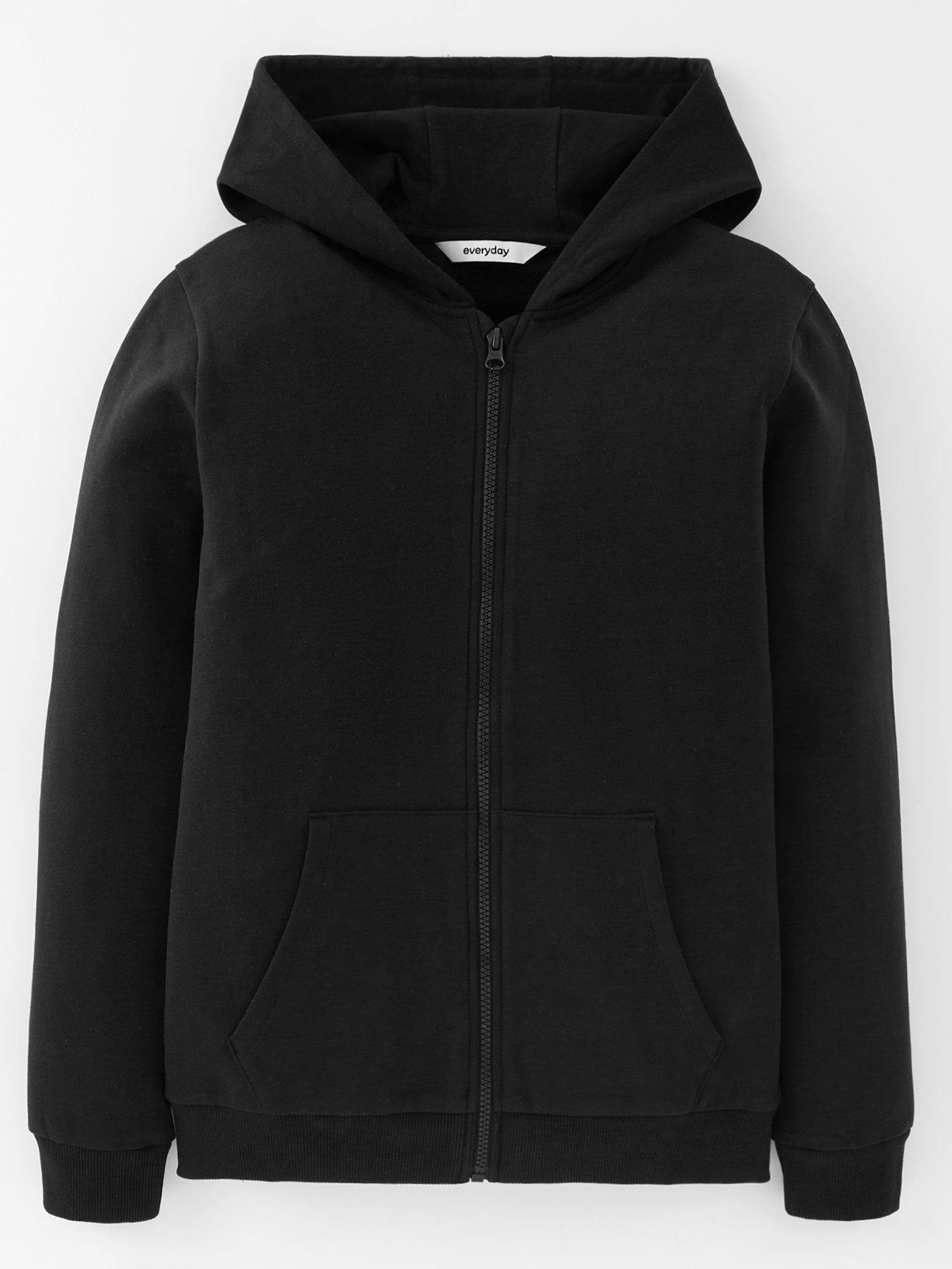 The Very Collection Unisex Black Zip Through Hoodie