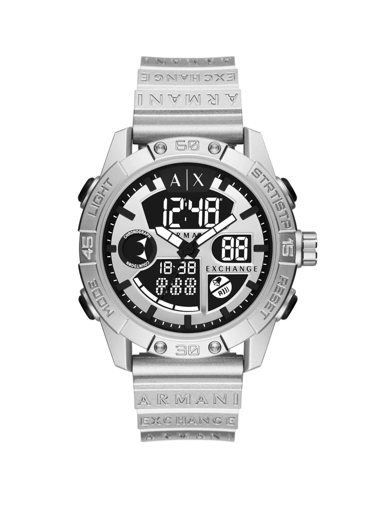 Armani Exchange A|X Analogue-Digital Silver Polyurethane Watch |  