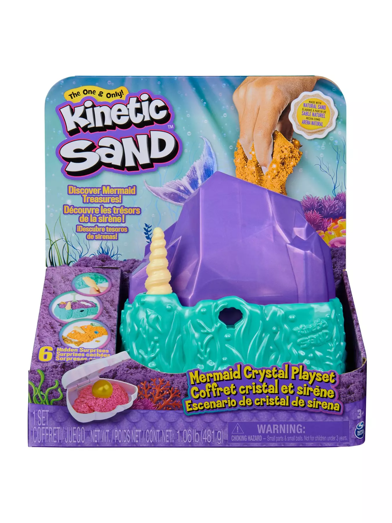 Kinetic Sand, Folding Sand Box With 2lbs Of Kinetic Sand, Includes Molds  And Tools, Play Sand Sensory Toys For Kids Ages 3 And Up, Toys, Games &  More
