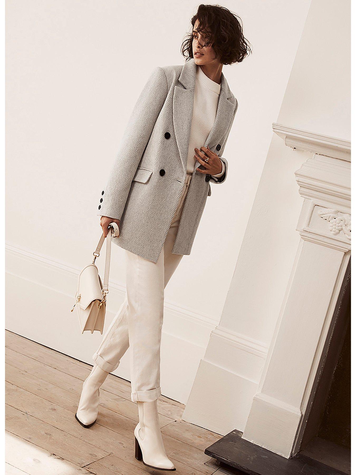 Mint velvet cream double breasted coat sale