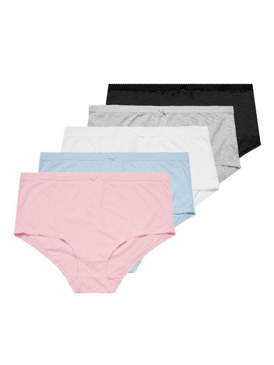 front image of yours-5pk-solid-full-briefs-white