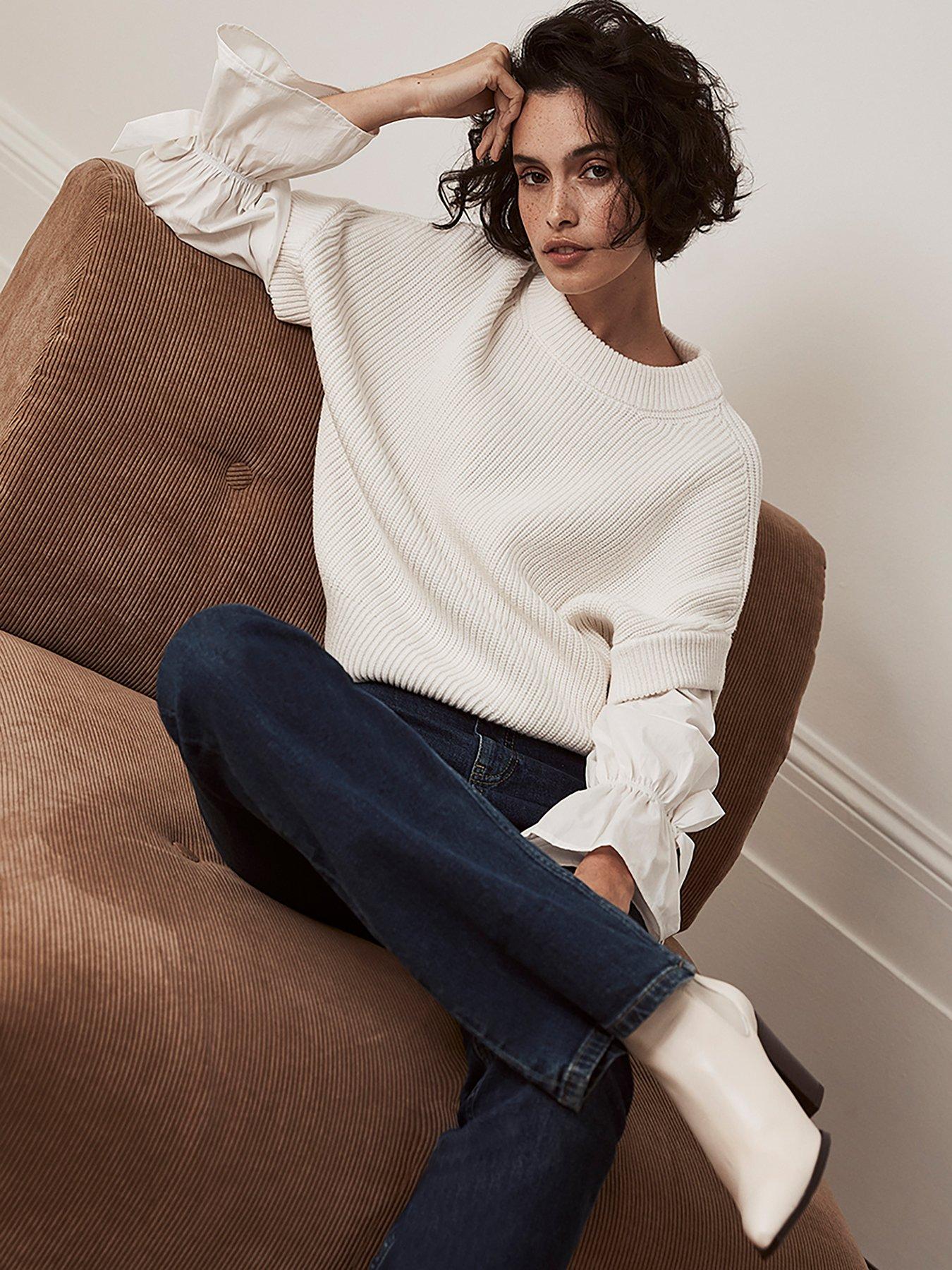 mint velvet black animal star front jumper