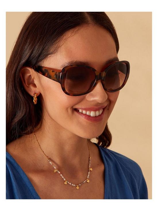stillFront image of accessorize-wide-arm-tortoiseshell-square-sunglasses