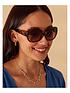  image of accessorize-wide-arm-tortoiseshell-square-sunglasses