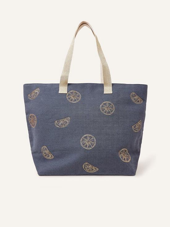 front image of accessorize-foil-print-beach-tote