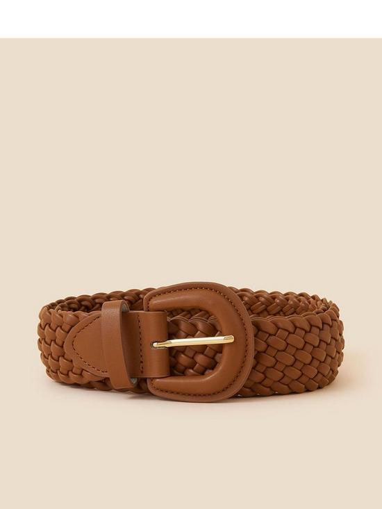 front image of accessorize-plaited-belt
