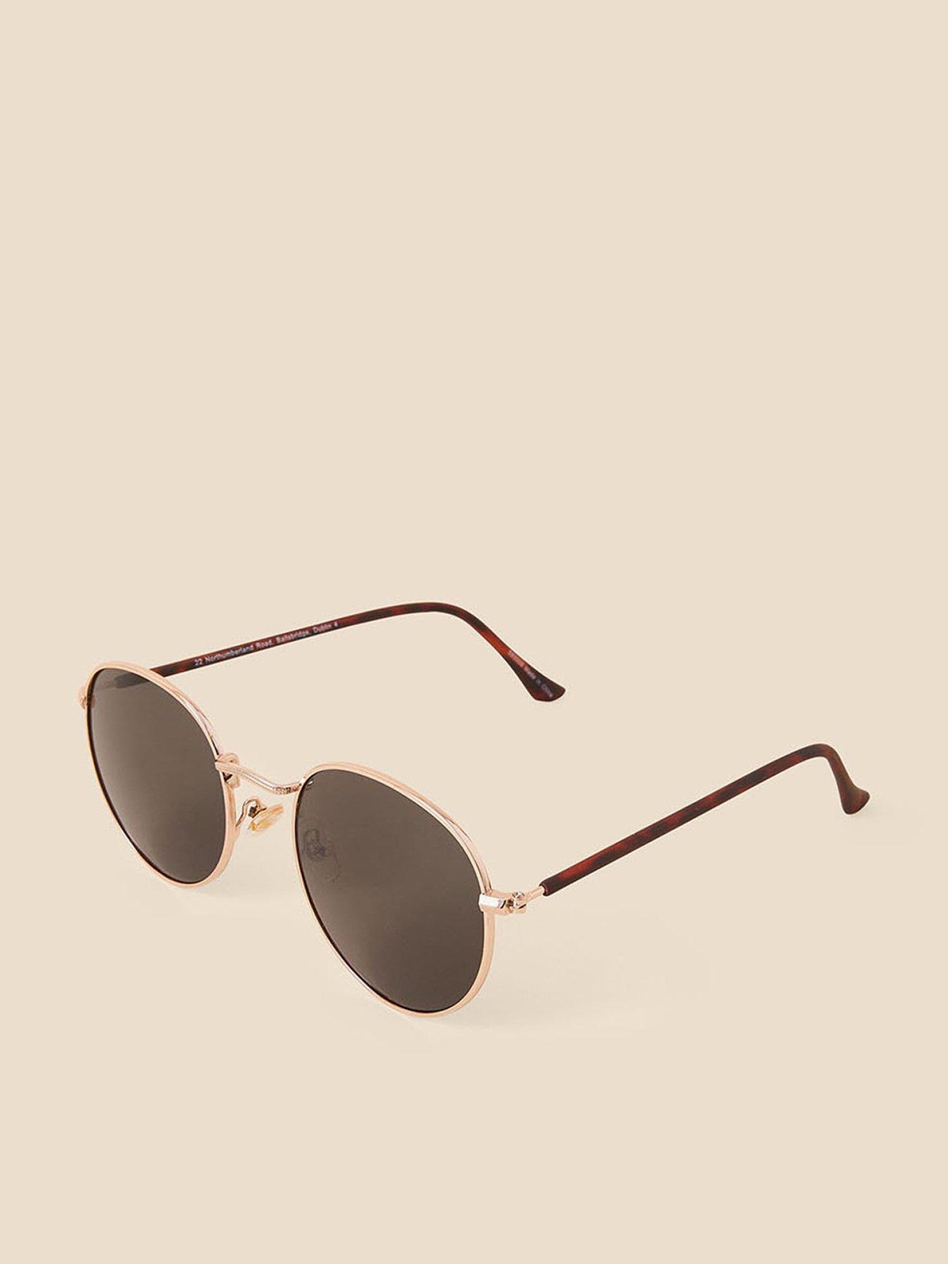 Image 1 of 2 of Accessorize Round Metal Frame Sunglasses