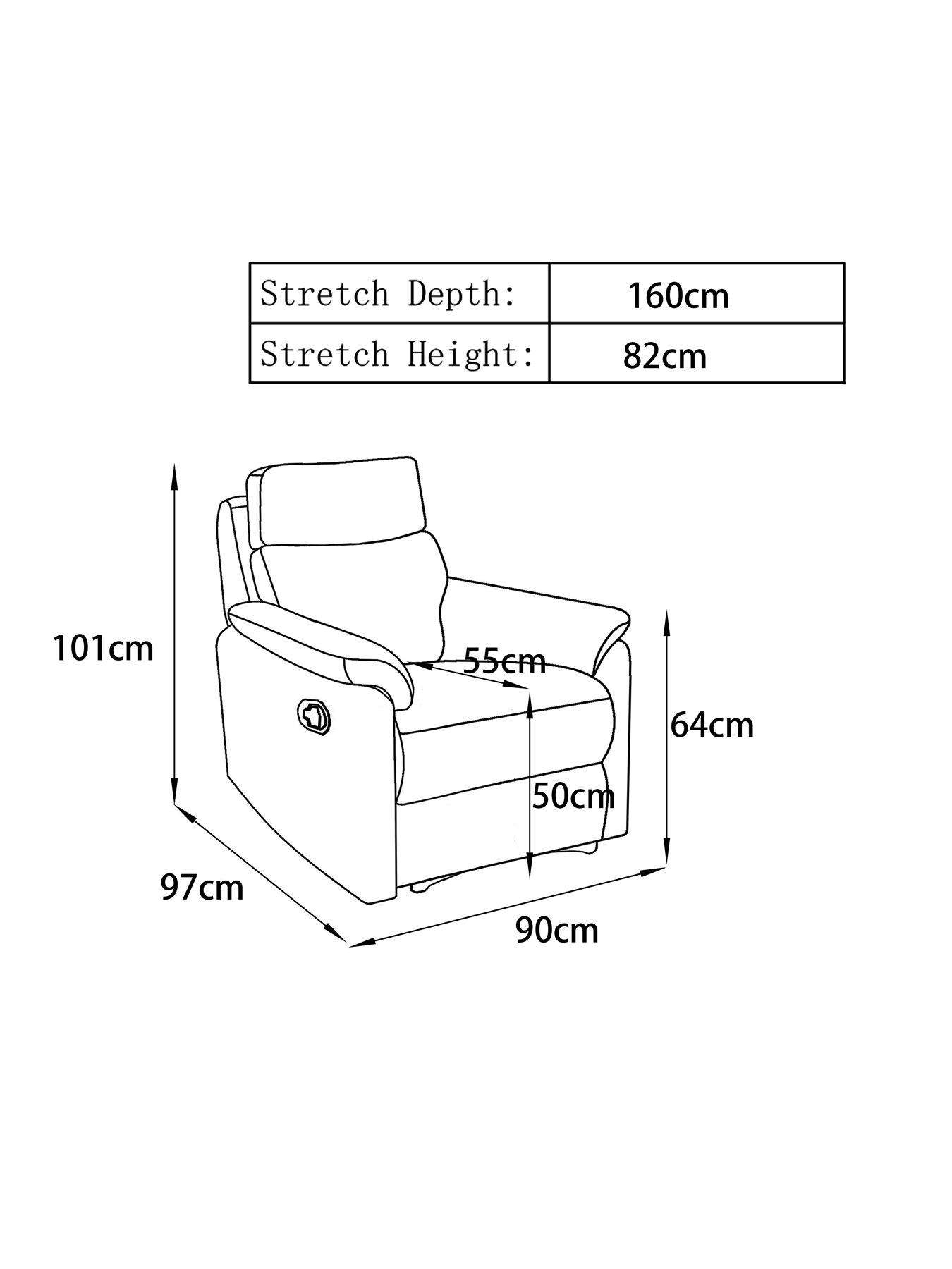 Image 5 of 5 of The Very Collection Linea Fabric Manual Recliner Armchair