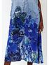  image of religion-v-neck-midi-dress-with-cinched-waist--blue