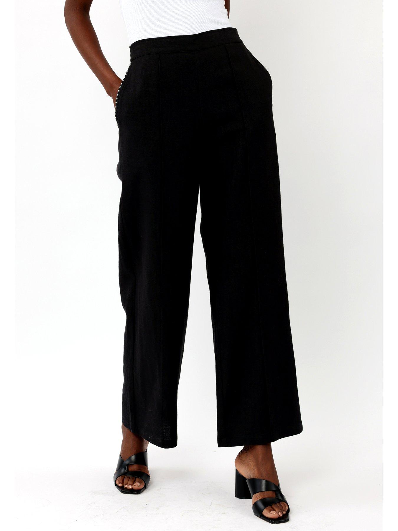 undefined Tailored Wide Trouser -Black