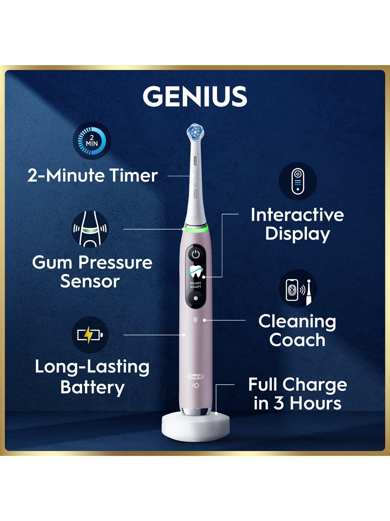  image of oral-b-io9-rose-quartz-electric-toothbrush-charging-travel-case