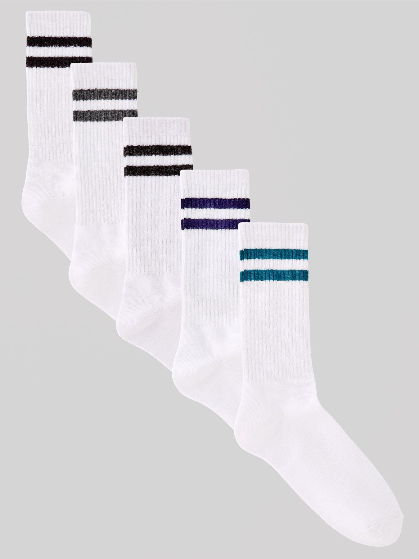 The Very Collection 5 Pack Cotton Rich Stripe Sport Socks - Multi