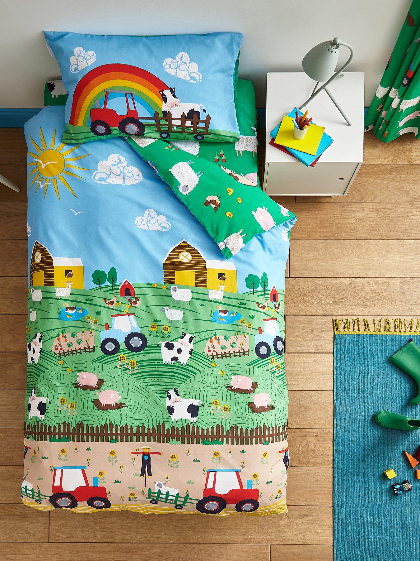 Catherine Lansfield Farmyard Animals Duvet Cover Set - Green
