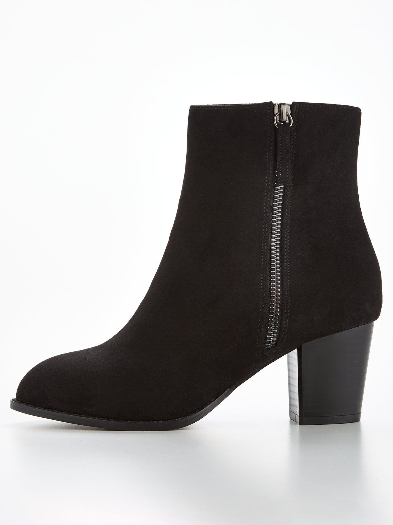 Wide fit chunky heel on sale boots