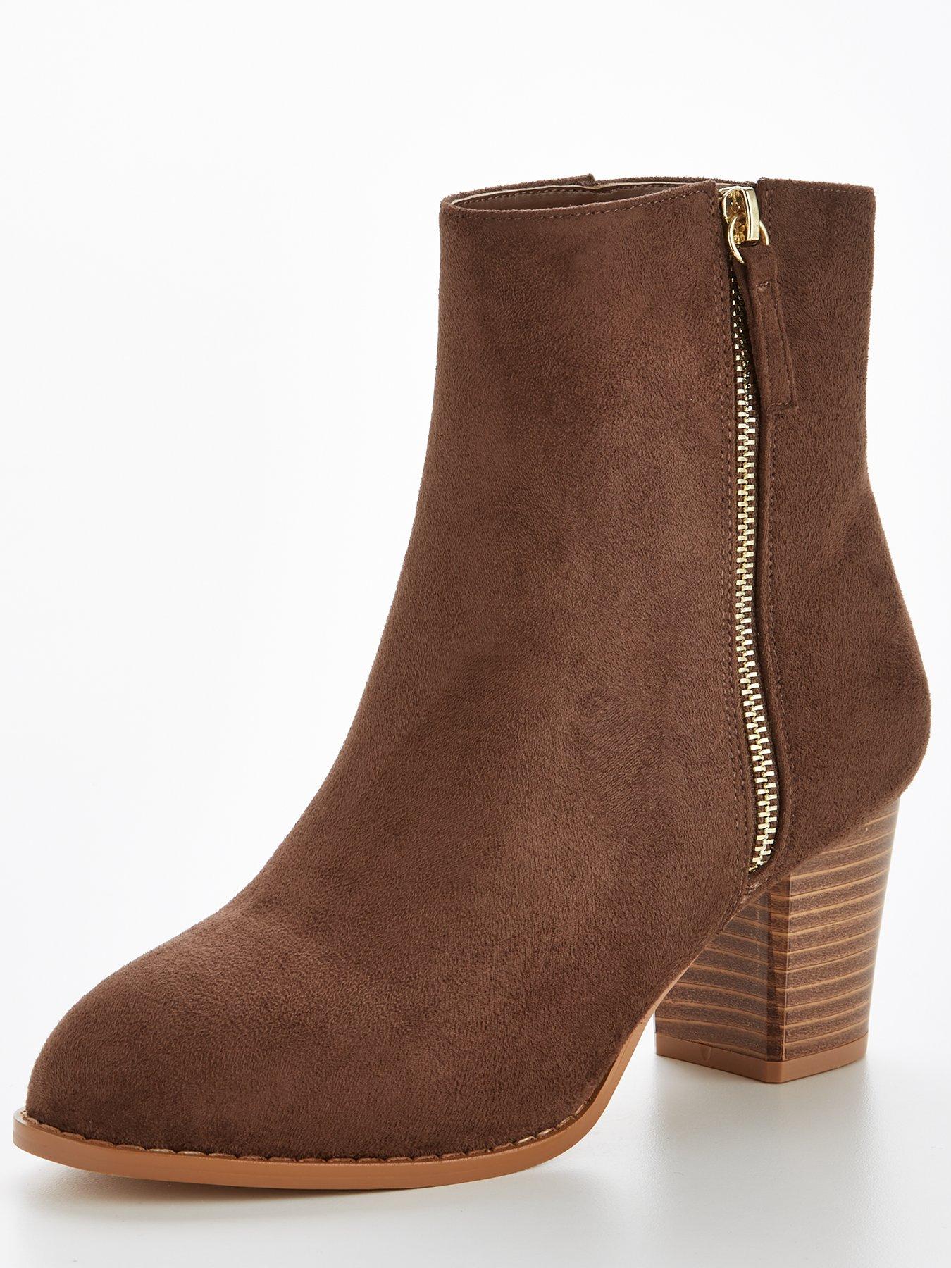 Wide fit clearance tan ankle boots