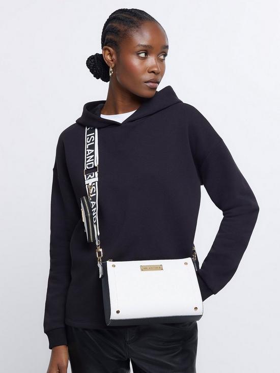 stillFront image of river-island-small-structured-cross-body-bag-white