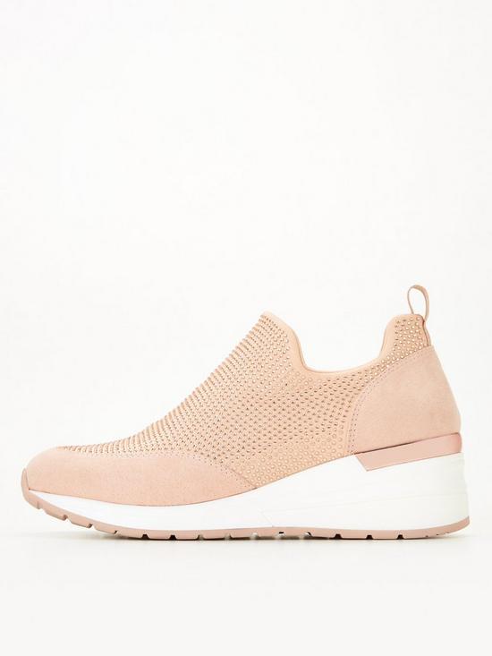 front image of v-by-very-wedge-trainer-blush