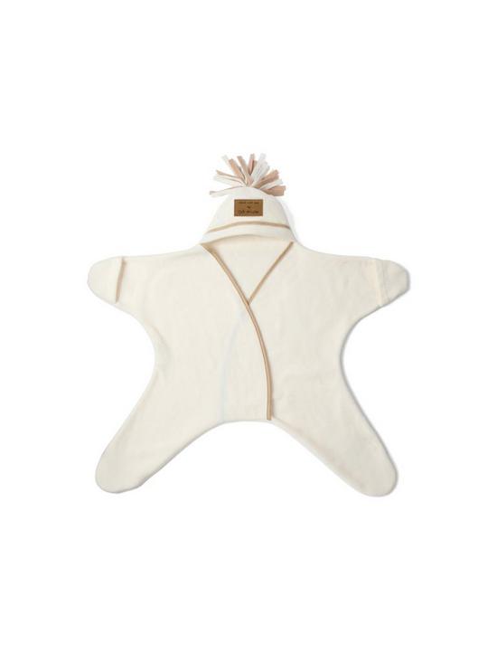 front image of clair-de-lune-star-fleece-baby-wrap-blanket-0-6-months-cream