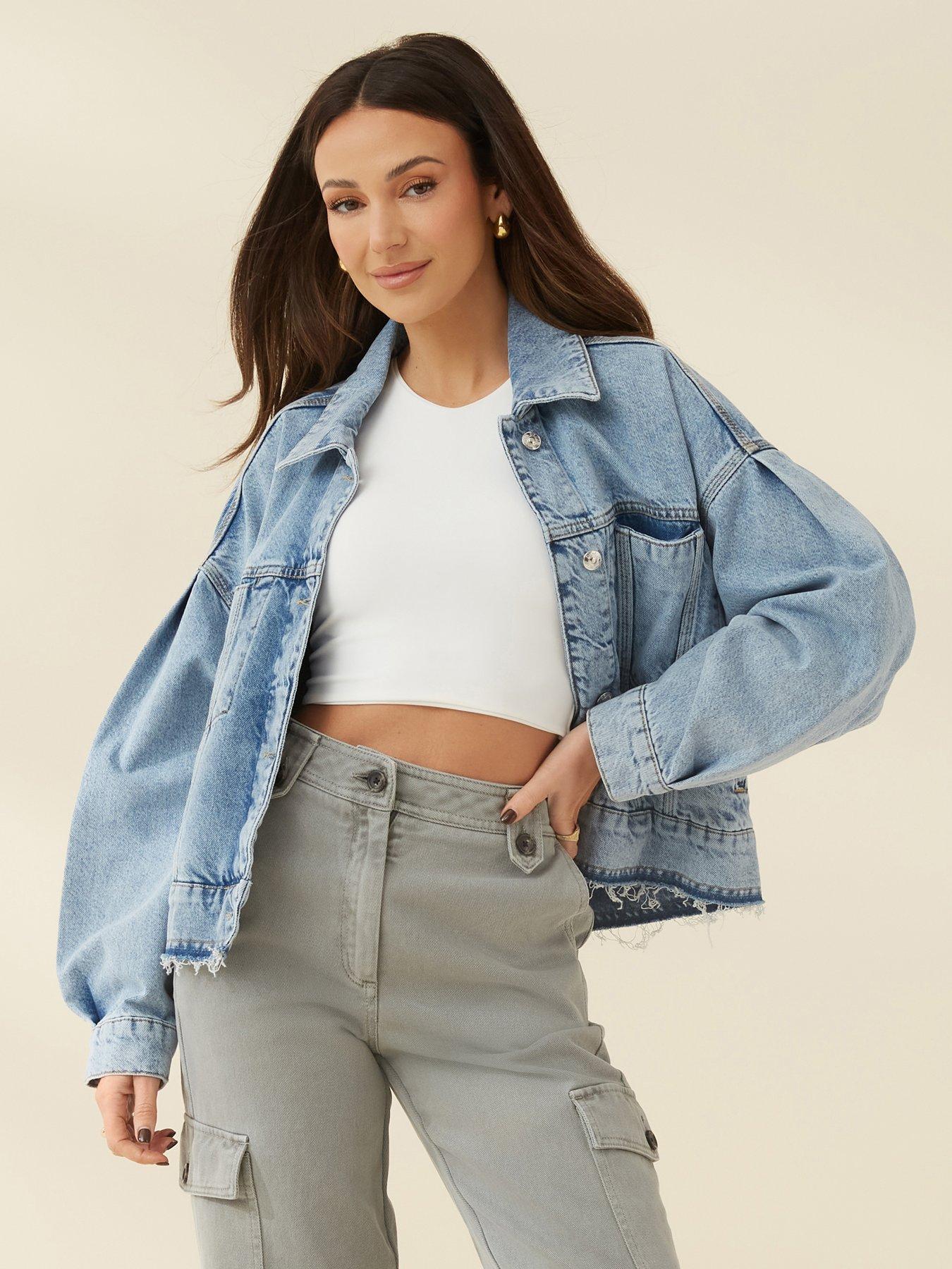 Blue Wash Drop Shoulder Denim Jacket