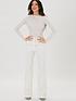  image of michelle-keegan-ruched-front-detail-long-sleeve-top-cream
