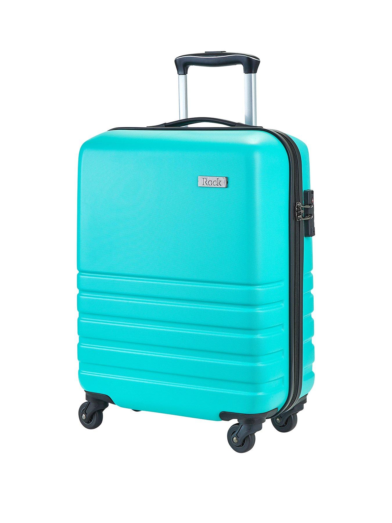 Rock Luggage Bryon 4 Wheel Hardshell TSA Cabin Suitcase Turquoise