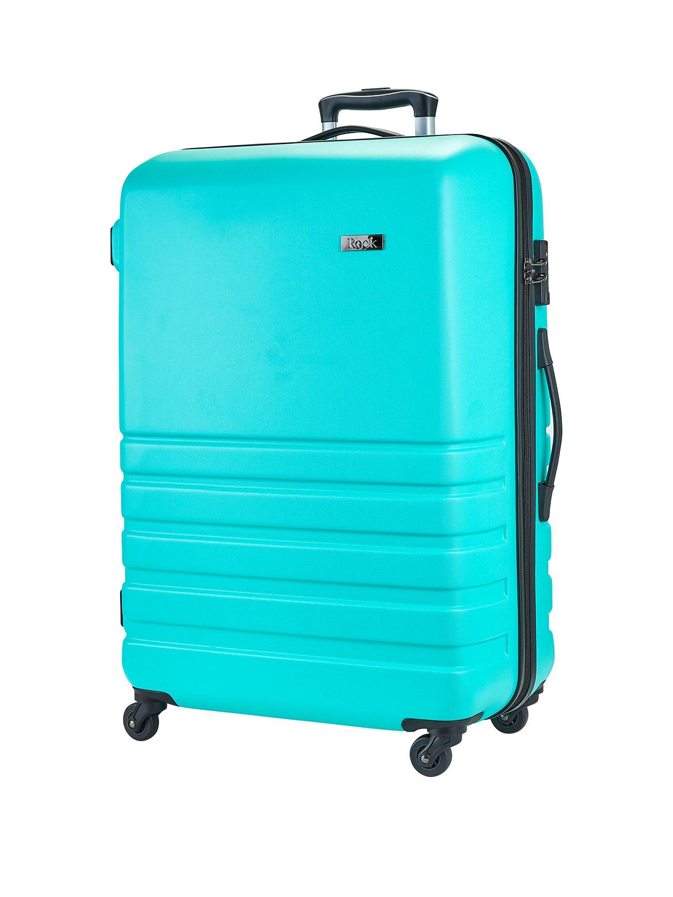 Rock Luggage Bryon 4 Wheel Hardshell TSA Large Suitcase Turquoise