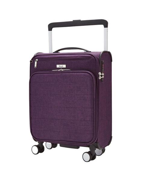 rock-luggage-rocklite-dlx-8-wheel-soft-unique-lightweight-cabin-suitcase-purple