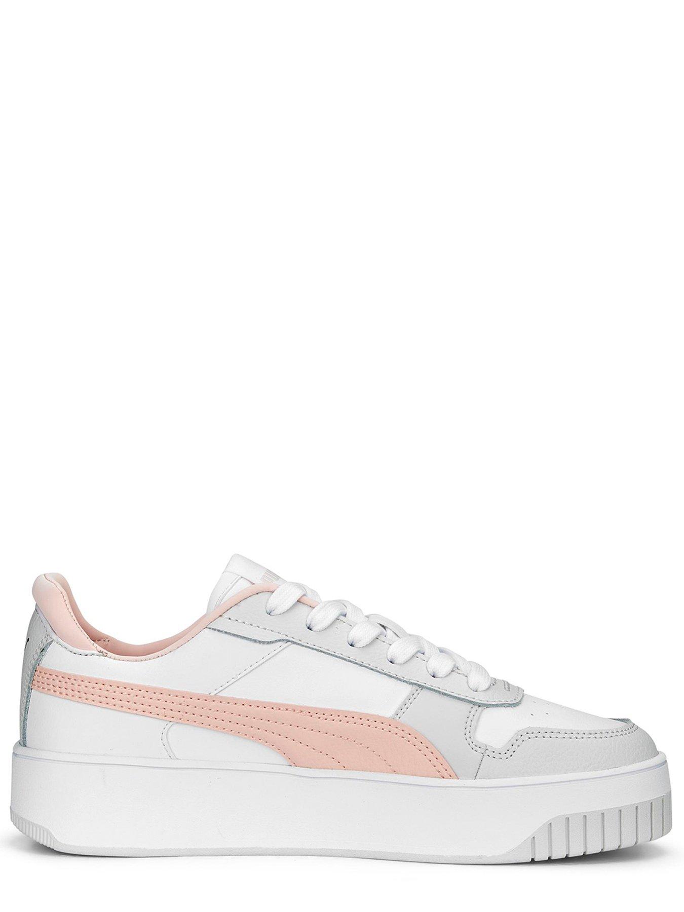 Puma carina trainers 2024 pink and white