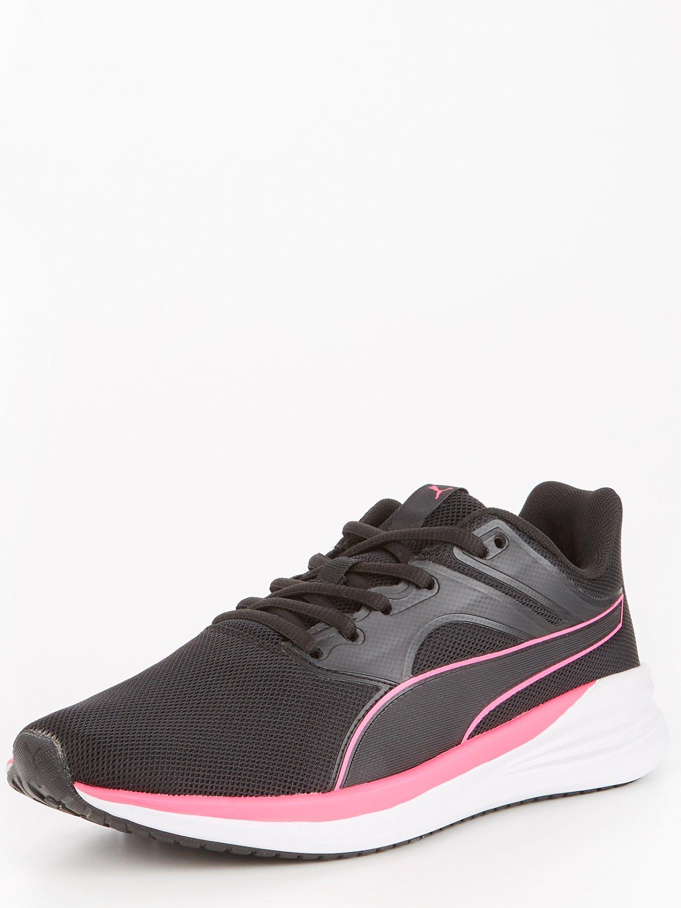 Black and pink puma trainers best sale