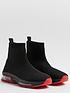  image of river-island-boy-bubble-sole-sock-high-top-trainers-black