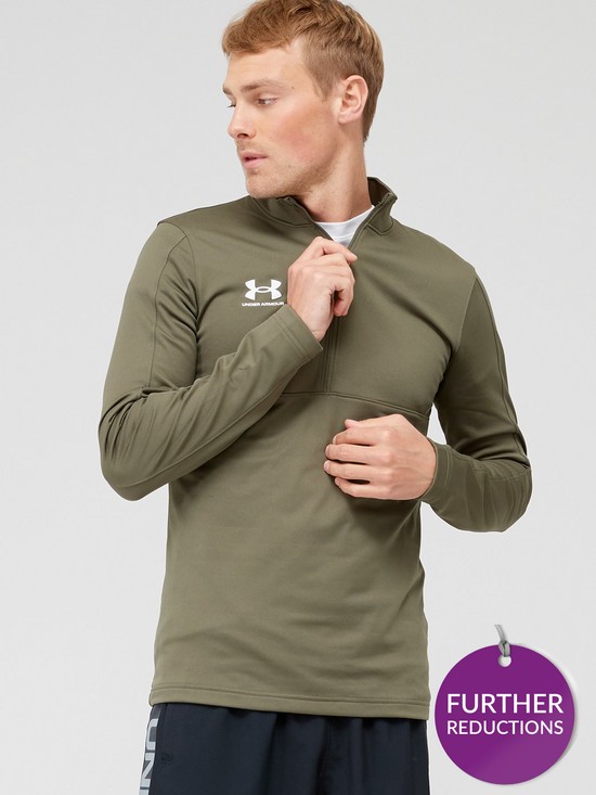 front image of under-armour-challenger-midlayer-green