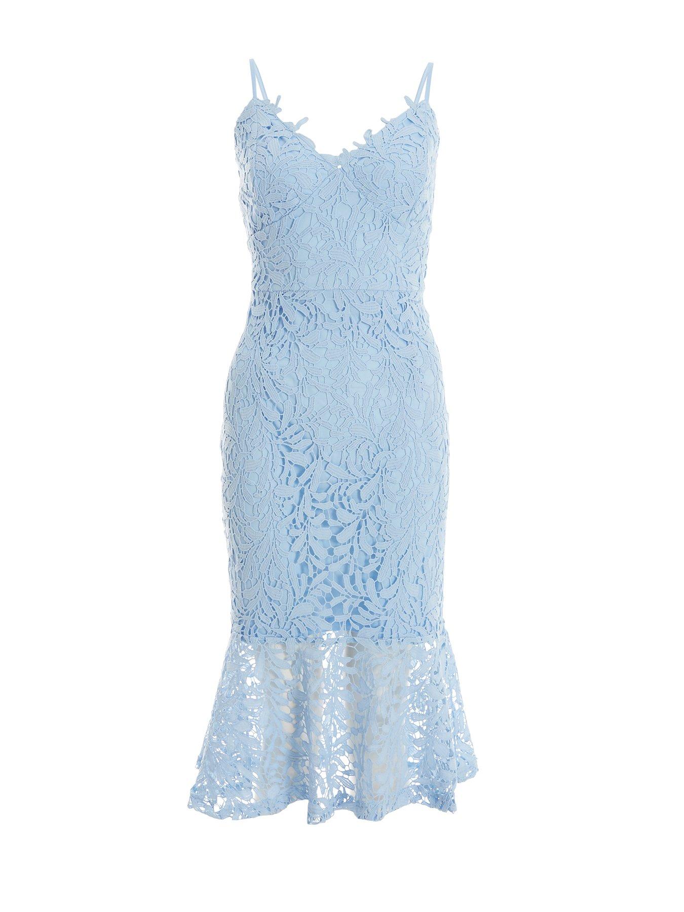Quiz Lace Fishtail Midi Dress | Littlewoods