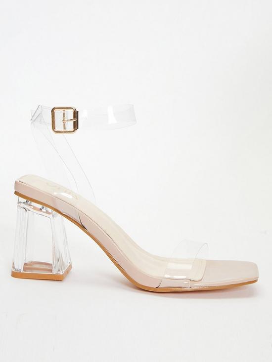 front image of quiz-clear-mid-heeled-sandals
