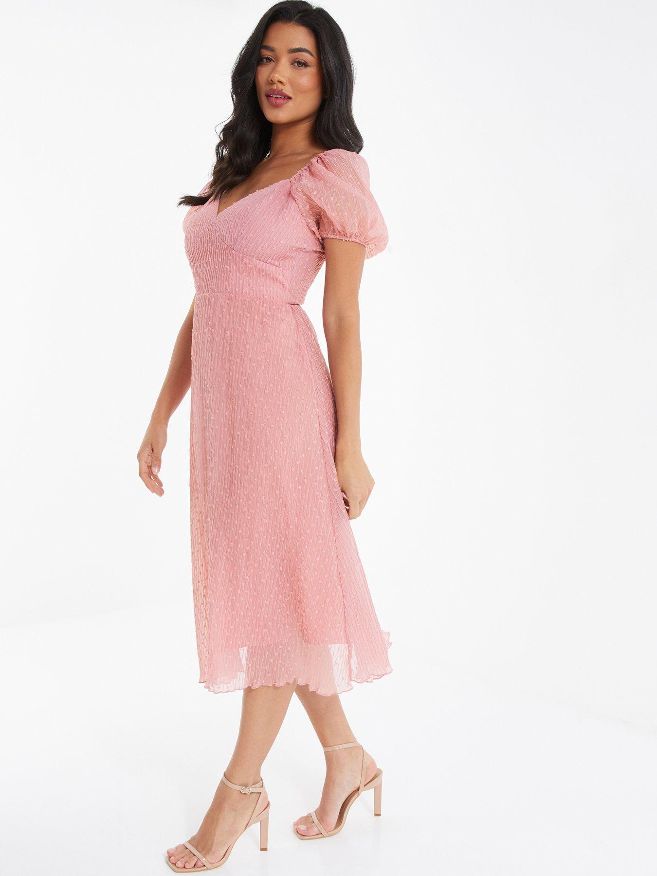 Chiffon Crinkle Midi Dress