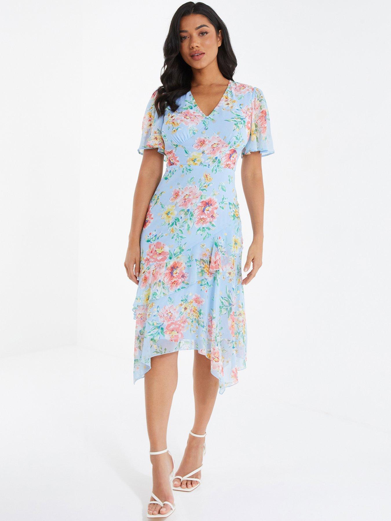 Quiz Floral Chiffon Midi Dress | littlewoods.com