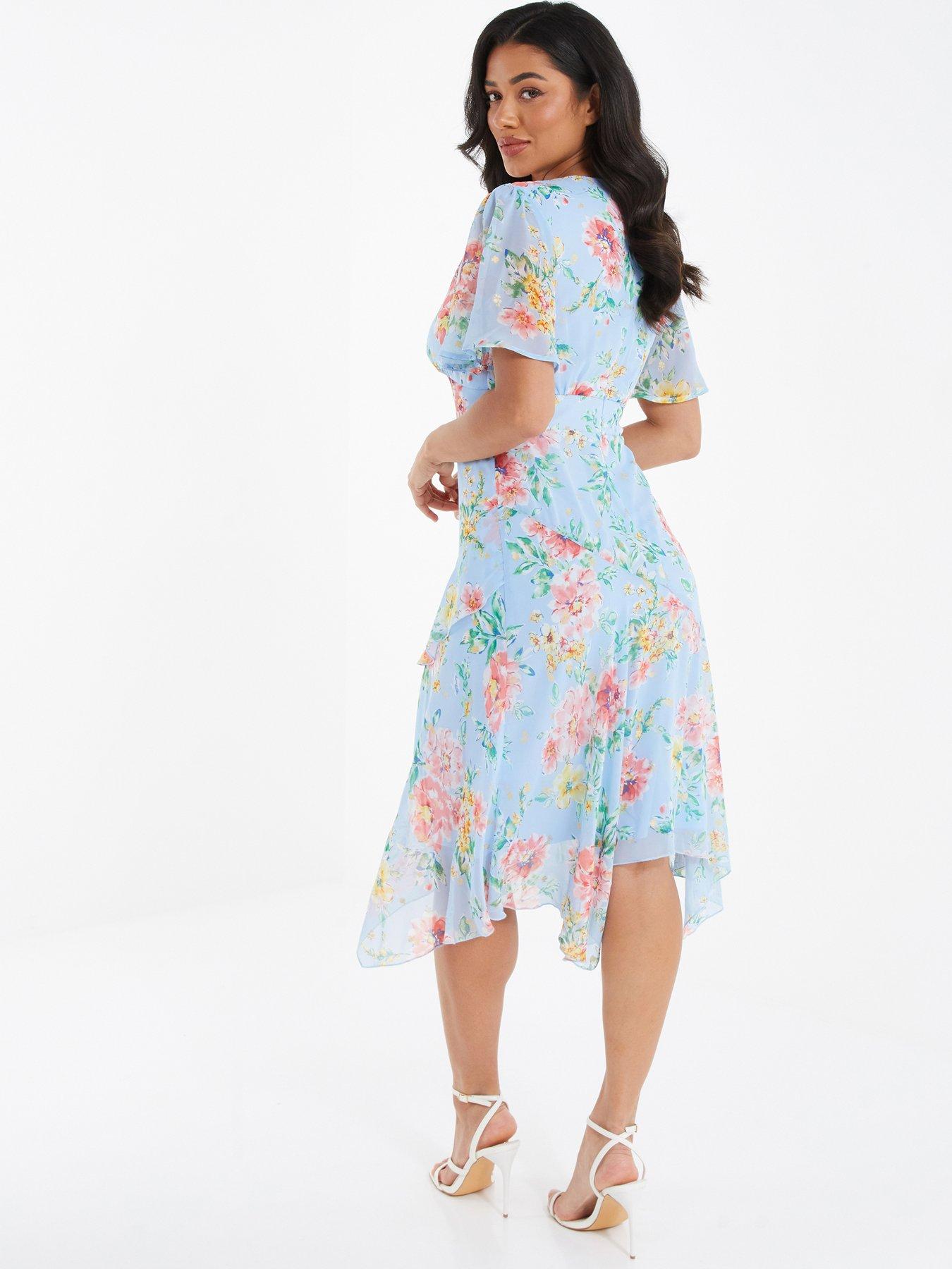 Quiz Floral Chiffon Midi Dress