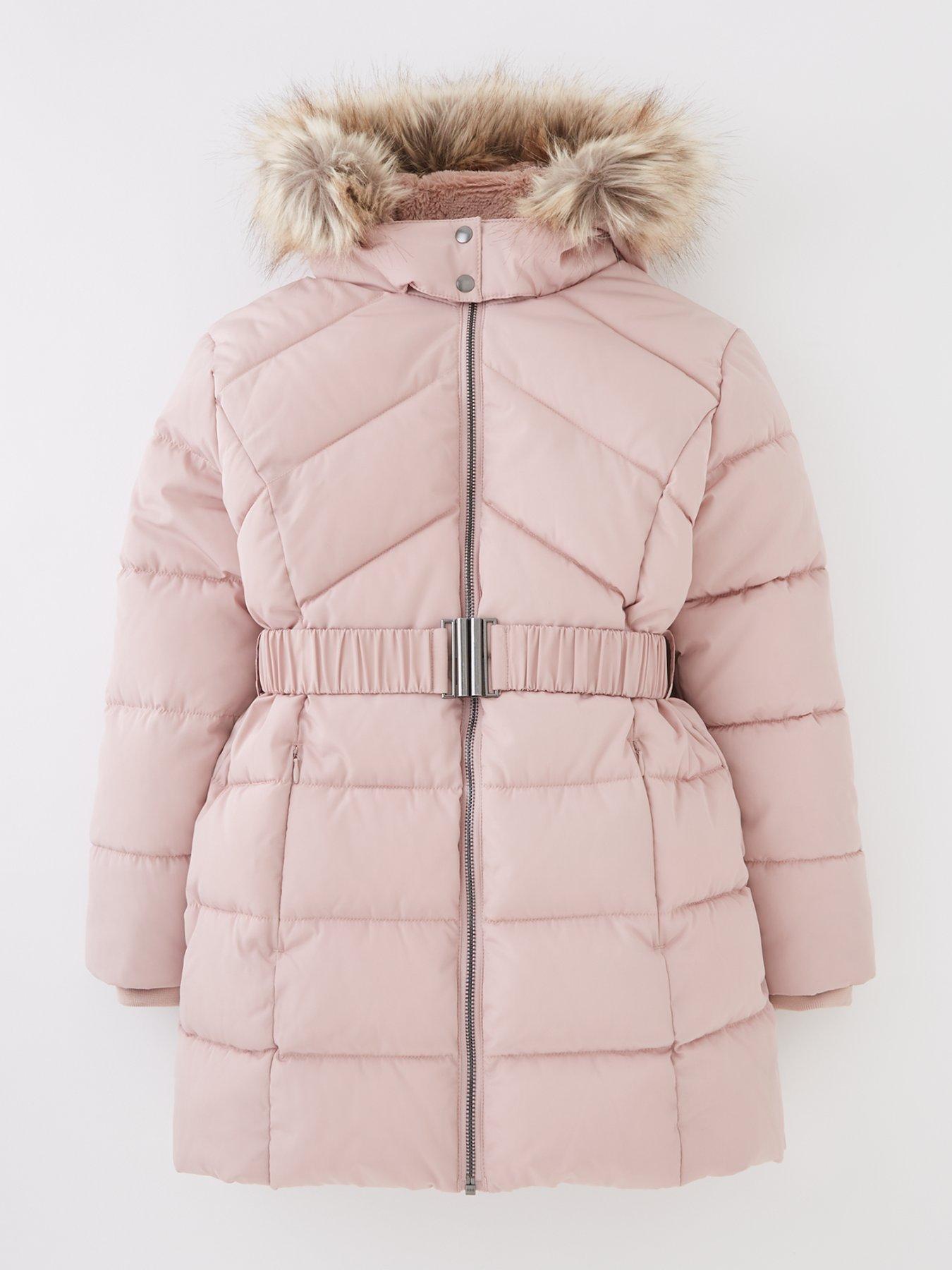 Pink quilted outlet coat