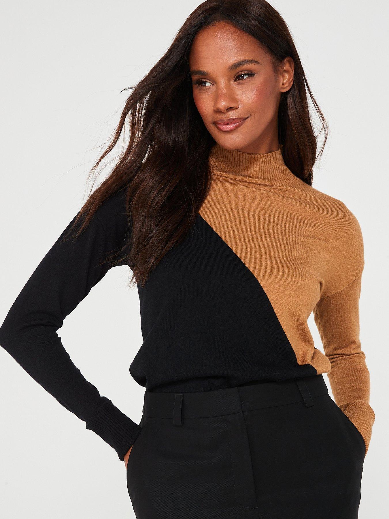 Black funnel neck clearance jumper