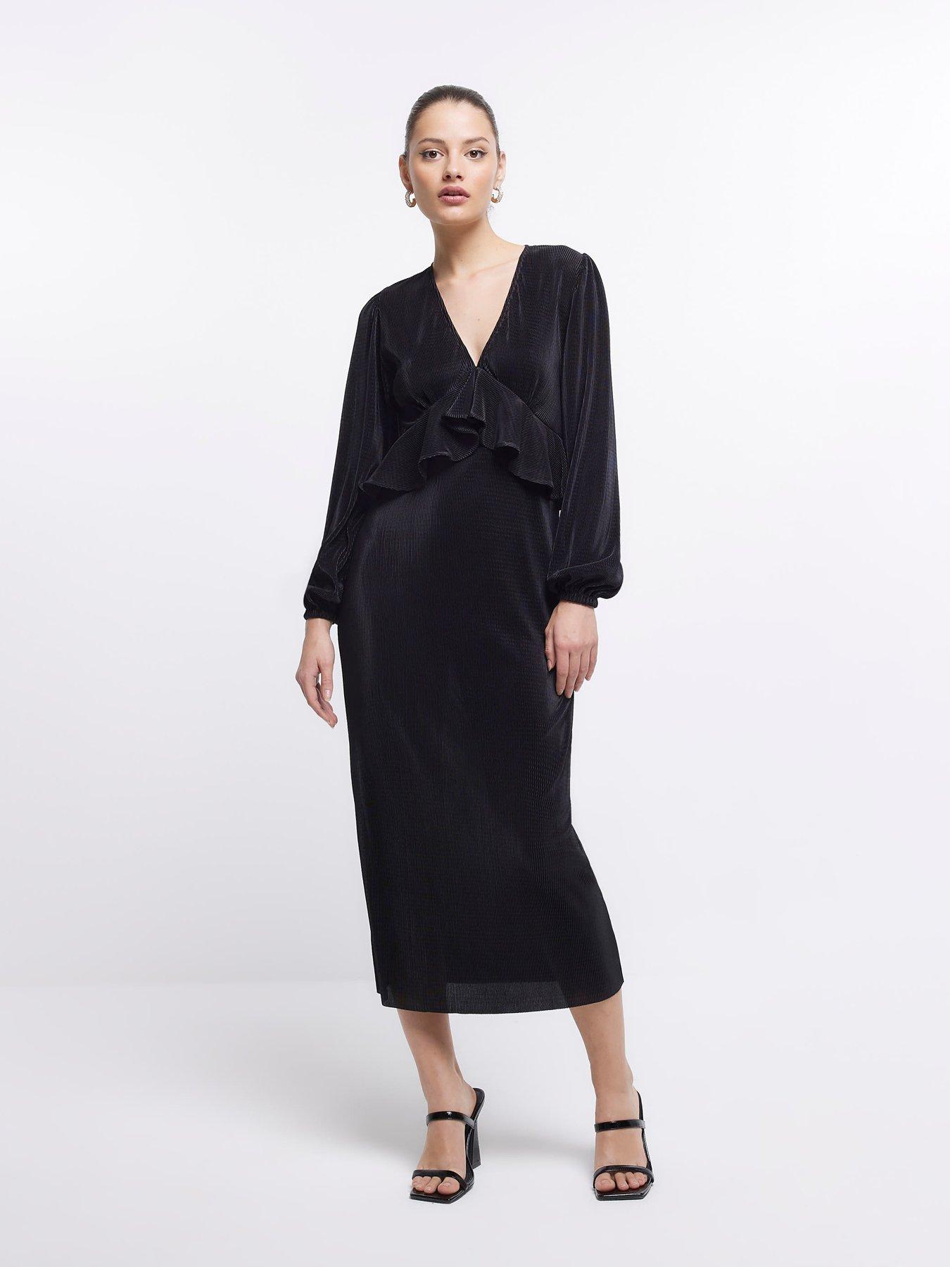 River island plisse dress sales