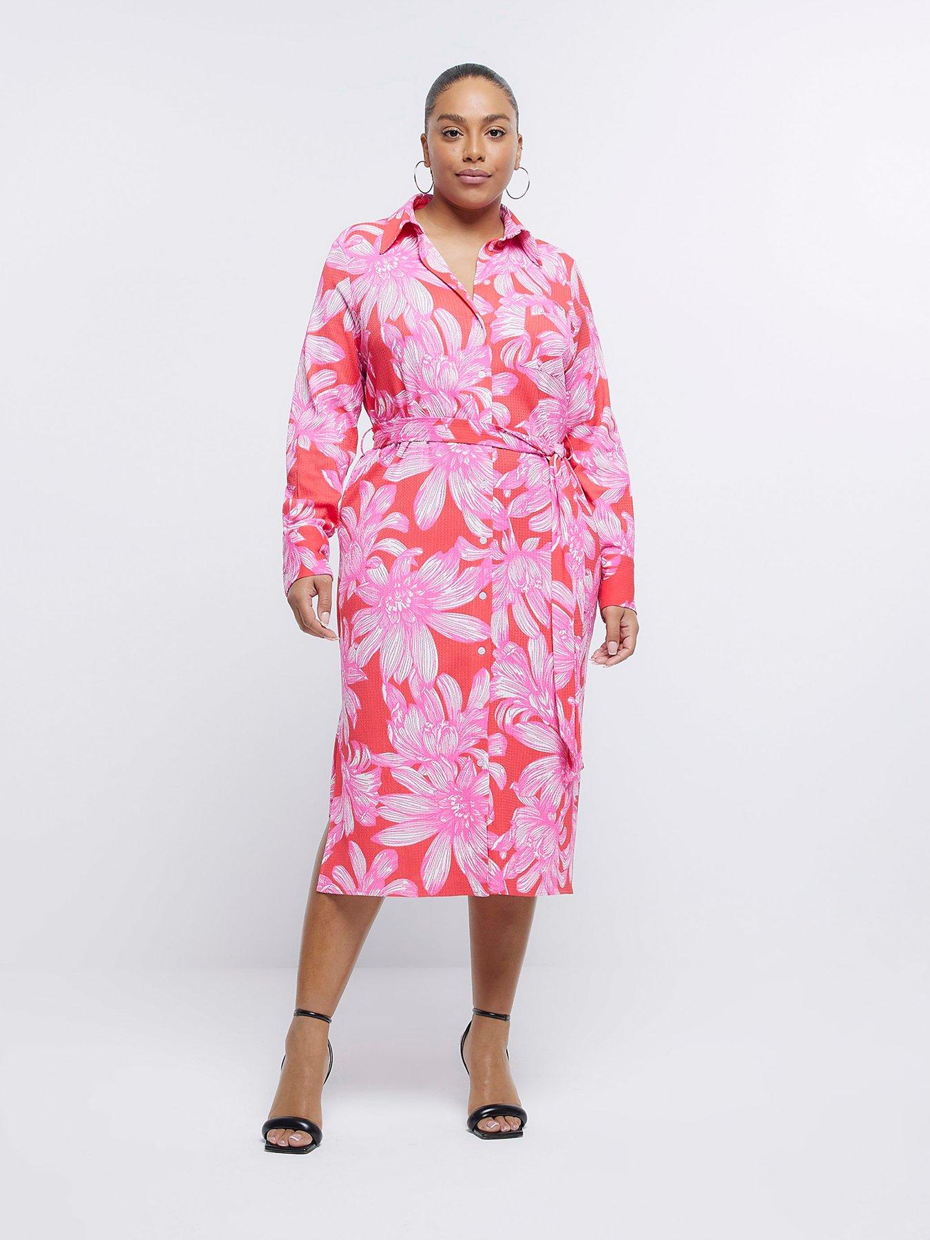  image of ri-plus-plus-shirt-dress-red