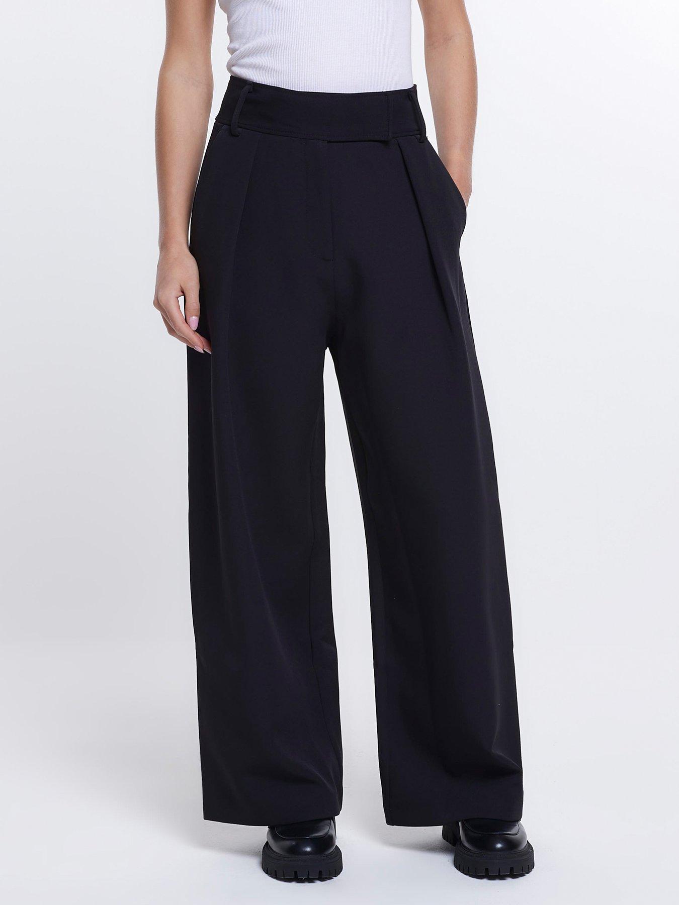 Petite Black Wide Leg Trousers