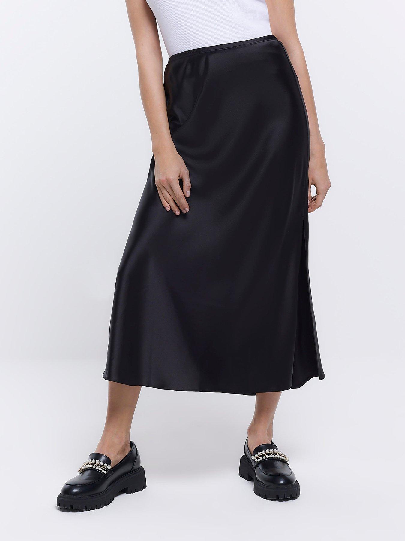 Petite satin bias cut hotsell midi skirt