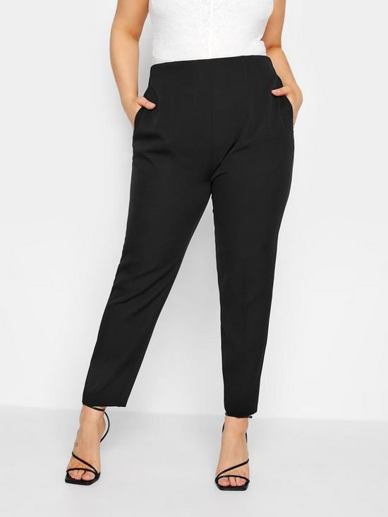 front image of yours-darted-waist-tapered-trouser--nbspblack