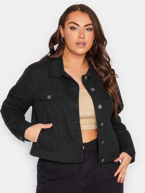 front image of yours-classic-denim-jacket-black