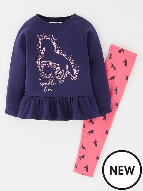 mini-v-by-very-girls-unicorn-dress-and-leggings-set-pinknavy