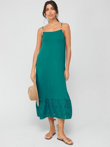 v-by-very-broidery-hem-beaded-strap-beach-midaxi-beach-dress-teal
