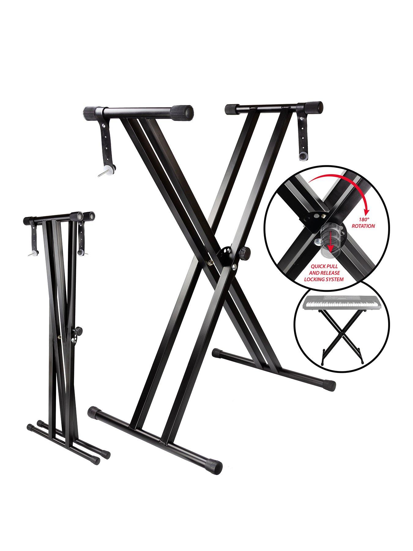 Image 1 of 7 of RockJam RJX29 Double Braced Keyboard Stand