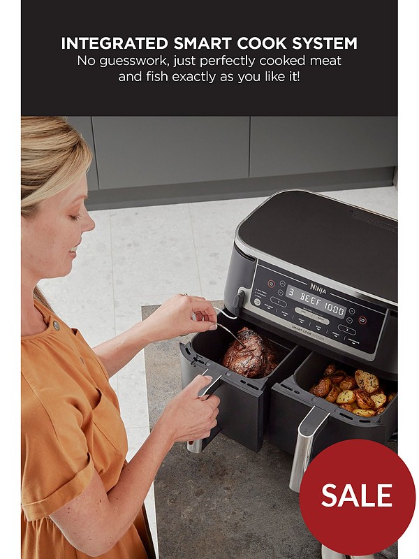 NINJA Foodi MAX Dual Zone 9.5L Air Fryer with Smart Cook System AF451UK