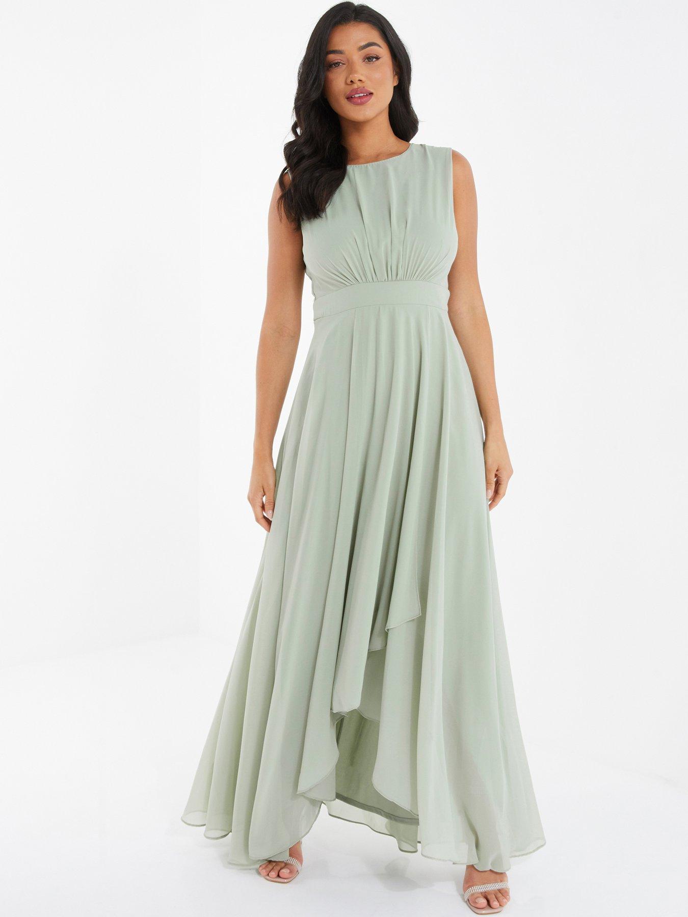 Quiz grey best sale chiffon maxi dress